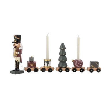 Bloomingville Vadim Weihnachtszug, Nussknacker-Dekoration, 45 cm, FSC-Holz, Rot-Grün im Sale